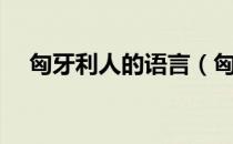 匈牙利人的语言（匈牙利人说什么语言）