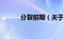 分裂前期（关于分裂前期介绍）