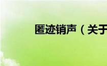 匿迹销声（关于匿迹销声简介）