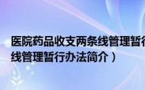 医院药品收支两条线管理暂行办法（关于医院药品收支两条线管理暂行办法简介）
