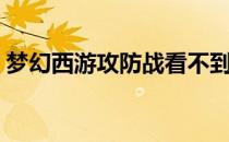 梦幻西游攻防战看不到人（梦幻西游攻防战）