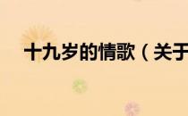 十九岁的情歌（关于十九岁的情歌简介）