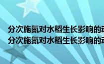 分次施氮对水稻生长影响的动态机理模拟与优化研究（关于分次施氮对水稻生长影响的动态机理模拟与优化研究介绍）