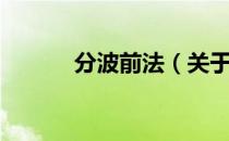 分波前法（关于分波前法介绍）