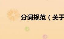 分词规范（关于分词规范介绍）