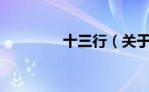 十三行（关于十三行简介）