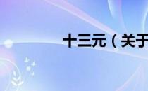 十三元（关于十三元简介）