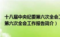 十八届中央纪委第六次全会工作报告（关于十八届中央纪委第六次全会工作报告简介）