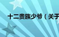 十二贵族少爷（关于十二贵族少爷简介）