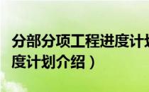 分部分项工程进度计划（关于分部分项工程进度计划介绍）