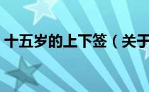 十五岁的上下签（关于十五岁的上下签简介）
