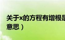 关于x的方程有增根是什么意思（增根是什么意思）
