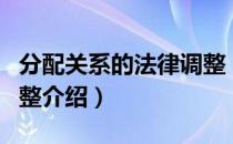 分配关系的法律调整（关于分配关系的法律调整介绍）