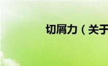 切屑力（关于切屑力介绍）