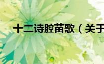 十二诗腔苗歌（关于十二诗腔苗歌简介）