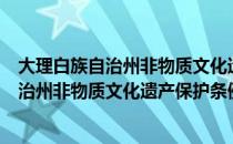 大理白族自治州非物质文化遗产保护条例（关于大理白族自治州非物质文化遗产保护条例简介）