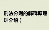 刑法分则的解释原理（关于刑法分则的解释原理介绍）