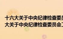 十六大关于中央纪律检查委员会工作报告的决议（关于十六大关于中央纪律检查委员会工作报告的决议简介）