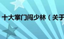十大掌门闯少林（关于十大掌门闯少林简介）