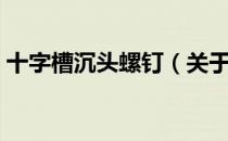 十字槽沉头螺钉（关于十字槽沉头螺钉简介）