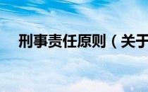 刑事责任原则（关于刑事责任原则介绍）