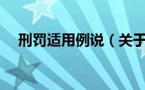 刑罚适用例说（关于刑罚适用例说介绍）