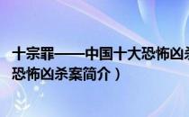 十宗罪——中国十大恐怖凶杀案（关于十宗罪——中国十大恐怖凶杀案简介）