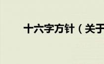 十六字方针（关于十六字方针简介）