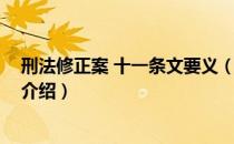 刑法修正案 十一条文要义（关于刑法修正案 十一条文要义介绍）