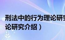 刑法中的行为理论研究（关于刑法中的行为理论研究介绍）