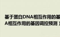 基于蛋白DNA相互作用的基因调控预测（关于基于蛋白DNA相互作用的基因调控预测）