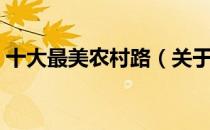 十大最美农村路（关于十大最美农村路简介）