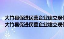 大竹县促进民营企业建立现代企业制度工作实施方案（关于大竹县促进民营企业建立现代企业制度工作实施方案简介）
