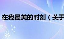在我最美的时刻（关于在我最美的时刻简介）