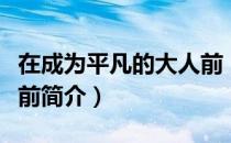 在成为平凡的大人前（关于在成为平凡的大人前简介）