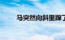 马突然向斜里蹿了出去这是为什么