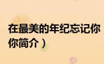 在最美的年纪忘记你（关于在最美的年纪忘记你简介）