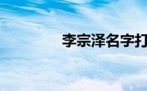 李宗泽名字打分（李宗泽）
