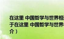 在这里 中国哲学与世界相遇：24位世界哲学家访谈录（关于在这里 中国哲学与世界相遇：24位世界哲学家访谈录简介）