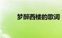 梦醉西楼的歌词（梦醉西楼歌词）