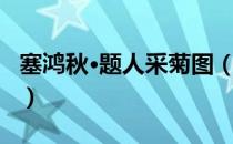 塞鸿秋·题人采菊图（关于塞鸿秋·题人采菊图）