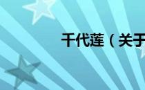 千代莲（关于千代莲简介）