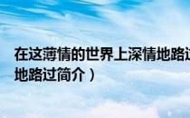 在这薄情的世界上深情地路过（关于在这薄情的世界上深情地路过简介）