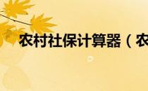 农村社保计算器（农村养老保险计算器）