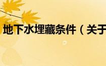 地下水埋藏条件（关于地下水埋藏条件简介）