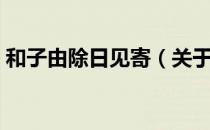 和子由除日见寄（关于和子由除日见寄介绍）