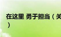 在这里 勇于担当（关于在这里 勇于担当简介）