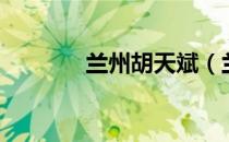 兰州胡天斌（兰州青年胡斌）
