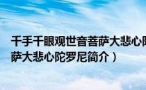 千手千眼观世音菩萨大悲心陀罗尼（关于千手千眼观世音菩萨大悲心陀罗尼简介）