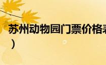 苏州动物园门票价格表（苏州动物园门票价格）